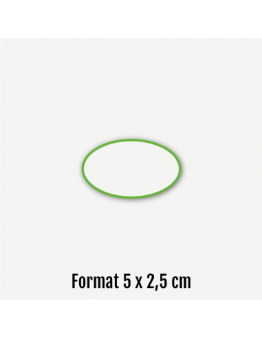 Aufkleber Format 2,5 x 5 cm Oval