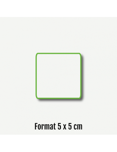 Aufkleber Format 5 x 5 cm Quadratisch Ecken rund