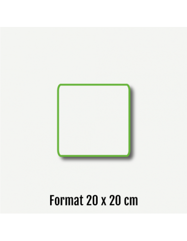 Aufkleber Format 20 x 20 cm Quadratisch Ecken rund