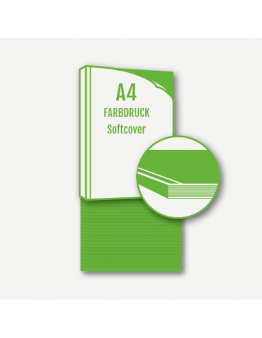 Broschüren - Softcover Bücher DIN A4 mit Klebebindung  Großauflage - Farbdruck