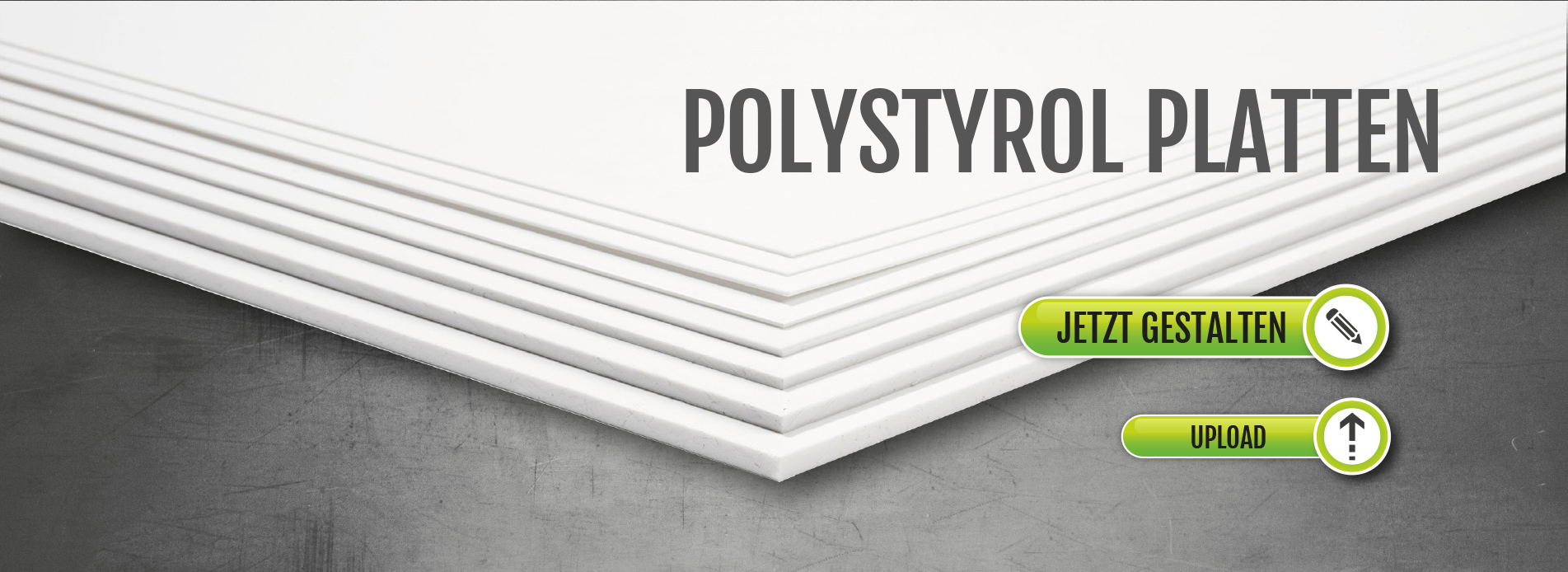 Poystyrolplatten bedrucken | Polystyrol Schilder | günstig drucken