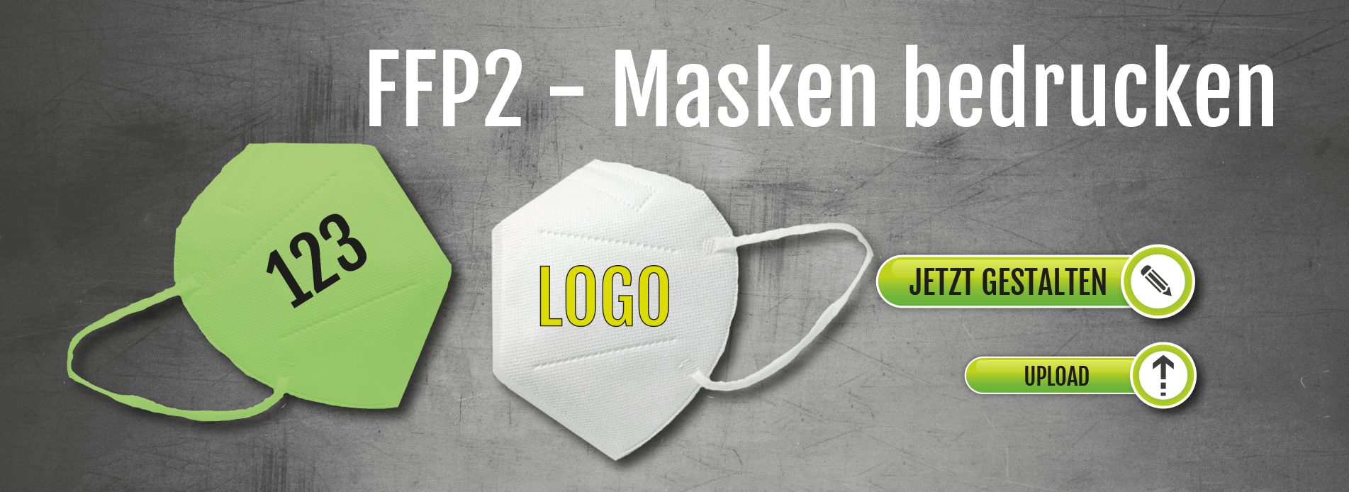 FFP2-Masken bedrucken | FFP2, KN95-Masken mit eigenem Logo-Druck